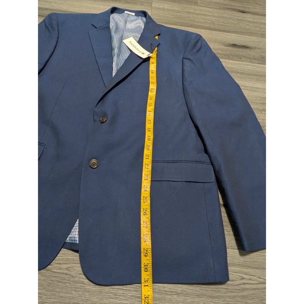 New With Tag Saddlebred Men's Indigo Blue 100% Cotton Blazer Sport Coat Size 44R - Picture 6 of 9